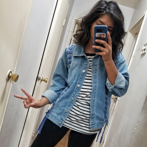 𝙇𝘼𝙎𝙏 𝙊𝙉𝙀 | CROSS MY HEART DENIM BLUE JACKET - Picture 11 of 11